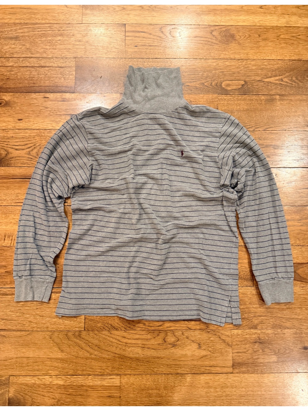 Polo by Ralph Lauren Gray Striped Turtleneck Sweater
